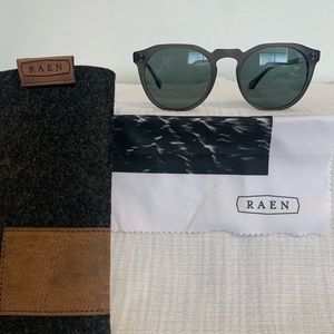 Raen Sunglasses: Matte Grey Crystal, Polarized.  Case included.